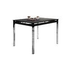 Mesa De Jantar 6 Lugares Cromada Tampo Preto Pérola Art Panta