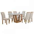 Mesa De Jantar 6 Lugares Cuenca/arizona Com Vidro Cinamomo/of