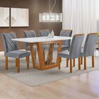 Mesa De Jantar 6 Lugares Cuenca/arthus Com Vidro Cinamomo/off