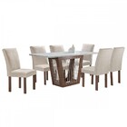 Mesa De Jantar 6 Lugares Cuenca/canela Com Vidro Chocolate/of