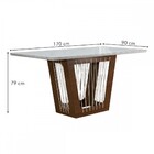 Mesa De Jantar 6 Lugares Cuenca/canela Com Vidro Chocolate/of