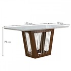 Mesa De Jantar 6 Lugares Cuenca/canela Com Vidro Chocolate/of