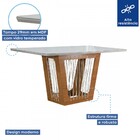 Mesa De Jantar 6 Lugares Cuenca/canela Com Vidro Cinamomo/off