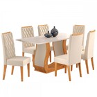 Mesa De Jantar 6 Lugares Dallas Mel/blonde/nude - Viero Móveis