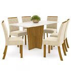 Mesa De Jantar 6 Lugares Denise Nature/off White/linho - Bci