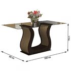 Mesa De Jantar 6 Lugares Detalhes Nogueira/gold - Viero Móveis