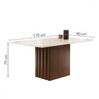 Mesa De Jantar 6 Lugares Elis Com Vidro Chocolate/off White/s