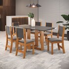 Mesa De Jantar 6 Lugares Erika Mel/grafite - Viero Móveis