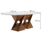 Mesa De Jantar 6 Lugares Espanha Com Vidro Chocolate/off Whit