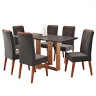 Mesa De Jantar 6 Lugares Fama Mel/cinza/grafite - Viero Móveis