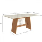Mesa De Jantar 6 Lugares Fiorella Com Vidro Canela/off White/