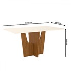 Mesa De Jantar 6 Lugares Florence Com Vidro Nature/off White/