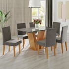 Mesa De Jantar 6 Lugares Franca Mel/grafite/veludo Grafite -