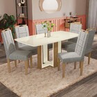 Mesa De Jantar 6 Lugares Freijó/off White/cinza Csj1074ea - K