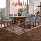 Mesa De Jantar 6 Lugares Genova Com Vidro Chocolate/off White