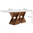 Mesa De Jantar 6 Lugares Genova Com Vidro Chocolate/off White