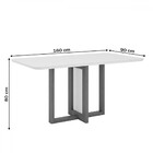 Mesa De Jantar 6 Lugares Giulia Com Vidro Nature/off White/li