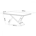 Mesa De Jantar 6 Lugares Hanói Com Vidro Mel/off White/pérola