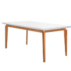 Mesa De Jantar 6 Lugares Imbuia Tampo Branco 1,65m - Zotz