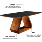 Mesa De Jantar 6 Lugares Imbuia Tampo Preto 1,6m - Trekant