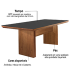 Mesa De Jantar 6 Lugares Imbuia Tampo Preto 1,8m - Kolonne