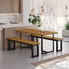 Mesa De Jantar 6 Lugares Imperatriz Preto/nature - Art Panta