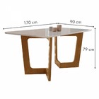 Mesa De Jantar 6 Lugares Itália Com Vidro Cinamomo/off White/