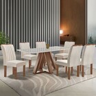 Mesa De Jantar 6 Lugares Kyra/arizona Com Vidro Chocolate/off