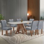 Mesa De Jantar 6 Lugares Kyra/arizona Com Vidro Chocolate/off