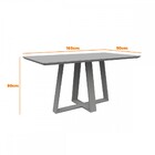 Mesa De Jantar 6 Lugares Lectus Com Vidro Ype/off White/ln03