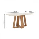 Mesa De Jantar 6 Lugares Lins/bella Com Vidro Nature/off Whit
