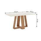 Mesa De Jantar 6 Lugares Lins Isa Com Vidro Nature/off White/