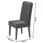 Mesa De Jantar 6 Lugares Lumina Mel/blonde/veludo Cinza - Pan