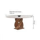 Mesa De Jantar 6 Lugares Luna Canela Com Vidro Chocolate/off