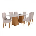 Mesa De Jantar 6 Lugares Luxor Celina Com Vidro Clean/off Whi