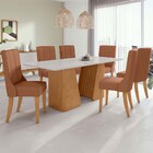 Mesa De Jantar 6 Lugares Luxor Celina Com Vidro Ripado Clean/