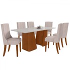 Mesa De Jantar 6 Lugares Luxor Celina Com Vidro Ripado Frassi