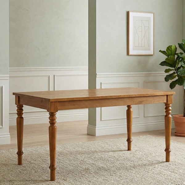 Mesa De Jantar 6 Lugares Madeira Maciça 160cm Amarílis  Mel