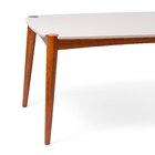 Mesa De Jantar 6 Lugares Madeira Maciça Laqueada Cor Garapa E