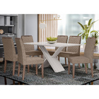 Mesa De Jantar 6 Lugares Madrid Off White/amêndoa/lux 36178