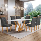 Mesa De Jantar 6 Lugares Manuela Arizona Com Vidro Cinamomo/o