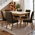 Mesa De Jantar 6 Lugares Maristela Nature/off White/marrom -