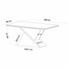 Mesa De Jantar 6 Lugares Mira Com Vidro Mel/veludo Cinza/graf