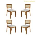 Mesa De Jantar 6 Lugares Monalisa Rainha Com Vidro Mel Natura