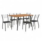 Mesa De Jantar 6 Lugares Olímpia Preto Fosco/canela - Kappesb