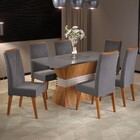 Mesa De Jantar 6 Lugares Pantheon Mel/cinza/grafite - Panoram