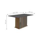 Mesa De Jantar 6 Lugares Paris Carvalho Grafite