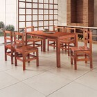 Mesa De Jantar 6 Lugares Paris Madeira Maciça Mogano - Lanes