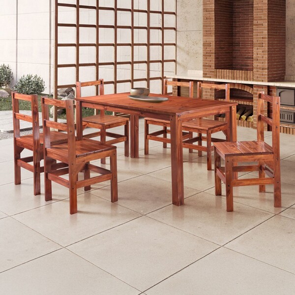 Mesa De Jantar 6 Lugares Paris Madeira Maciça Mogano - Lanes