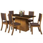 Mesa De Jantar 6 Lugares Peack Seda/preto/fumê - Viero Móveis